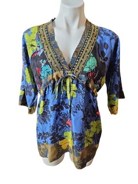 Johnny Was Kimono Silk Top